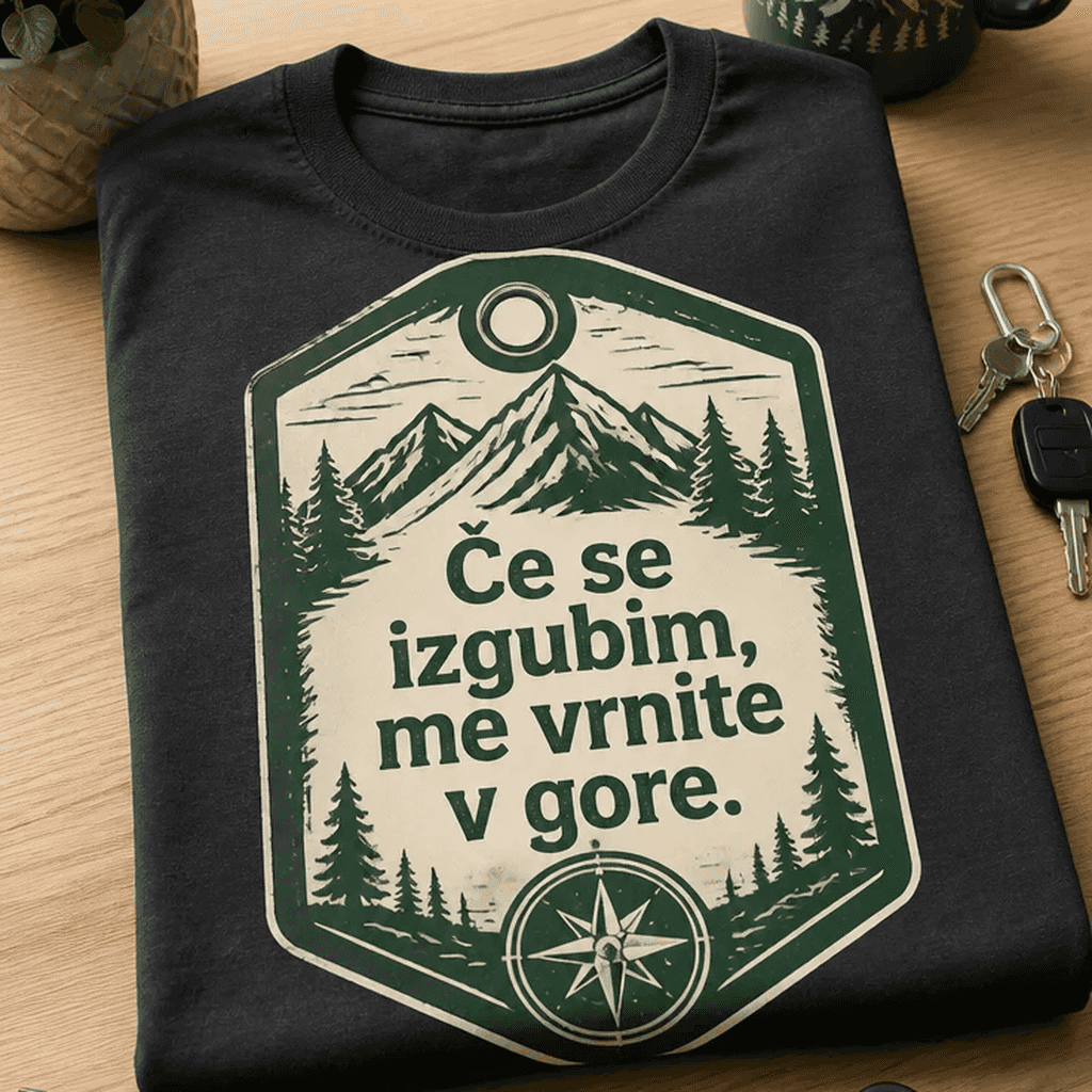 Planinska majica Če se izgubim, me vrnite v gore.