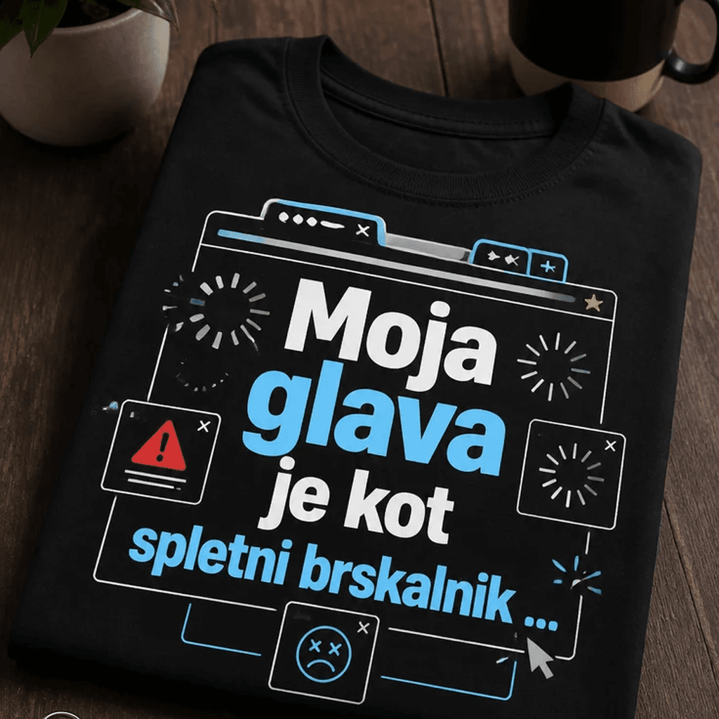 Smešna majica Moja glava je kot spletni brskalnik