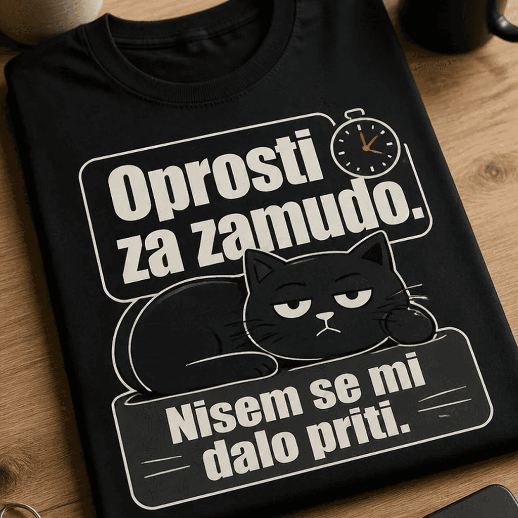 Smešna majica Oprosti za zamudo