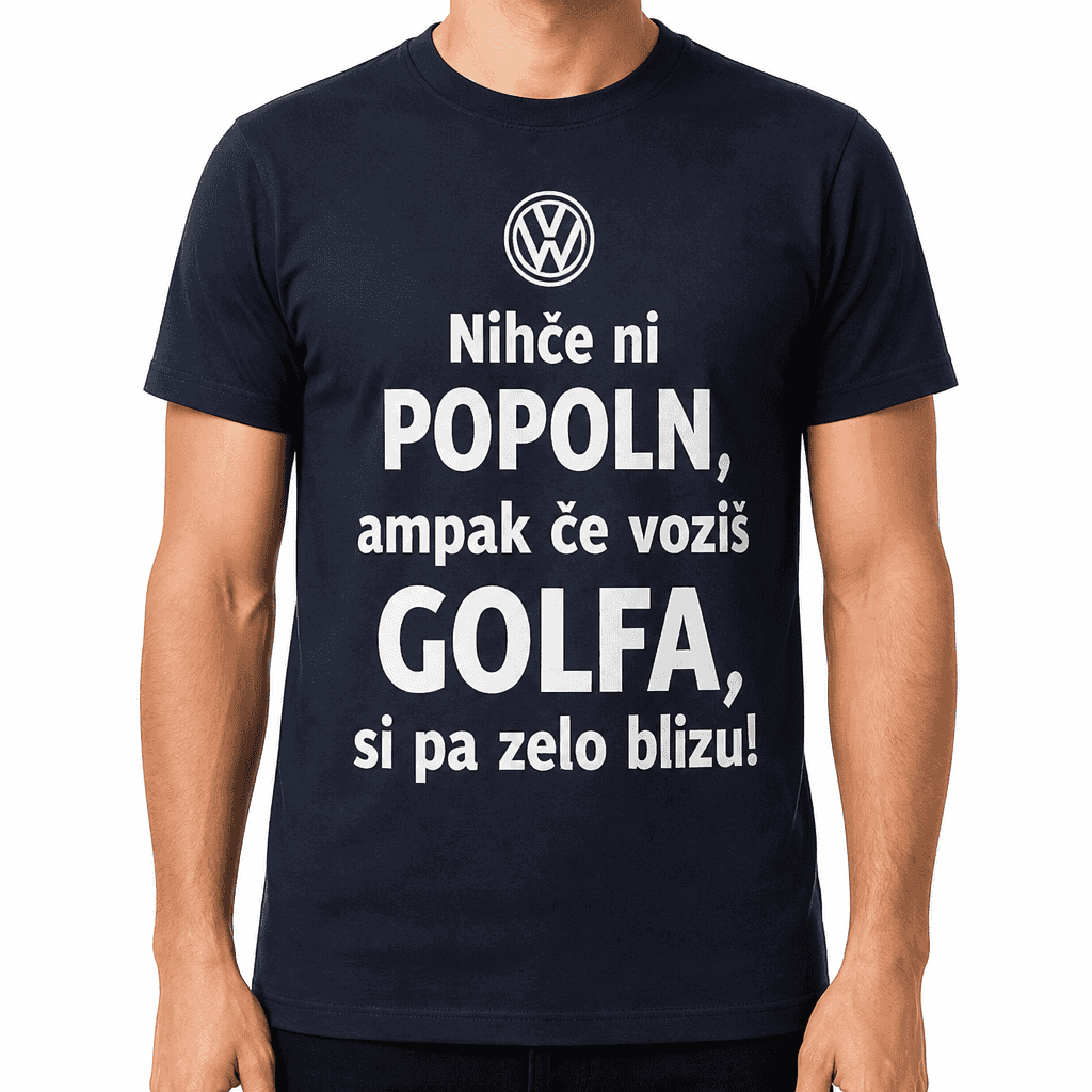 Smešna majica popoln (znamka avta po želji)
