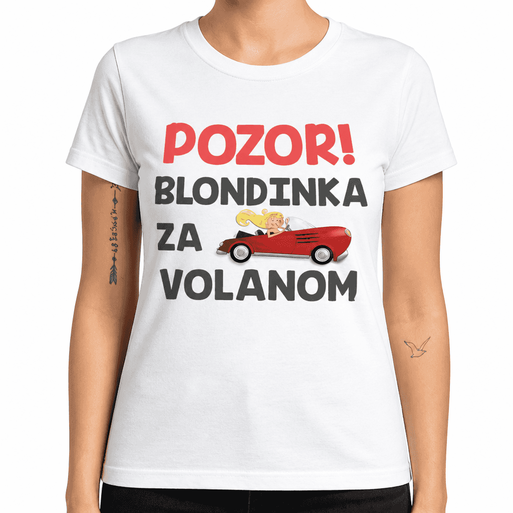 Smešna majica pozor blondinka