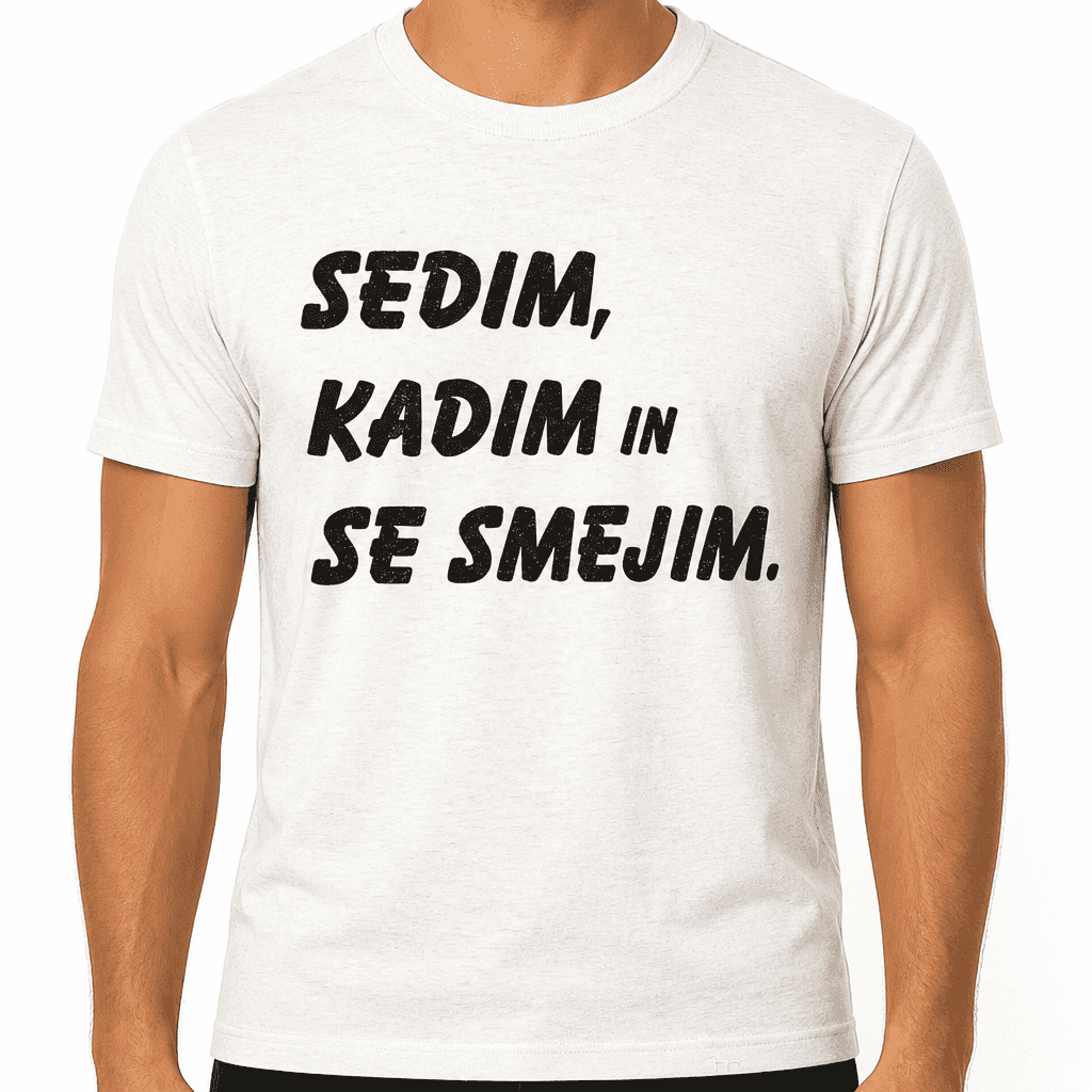 Smešna majica sedim, kadim in se smejim
