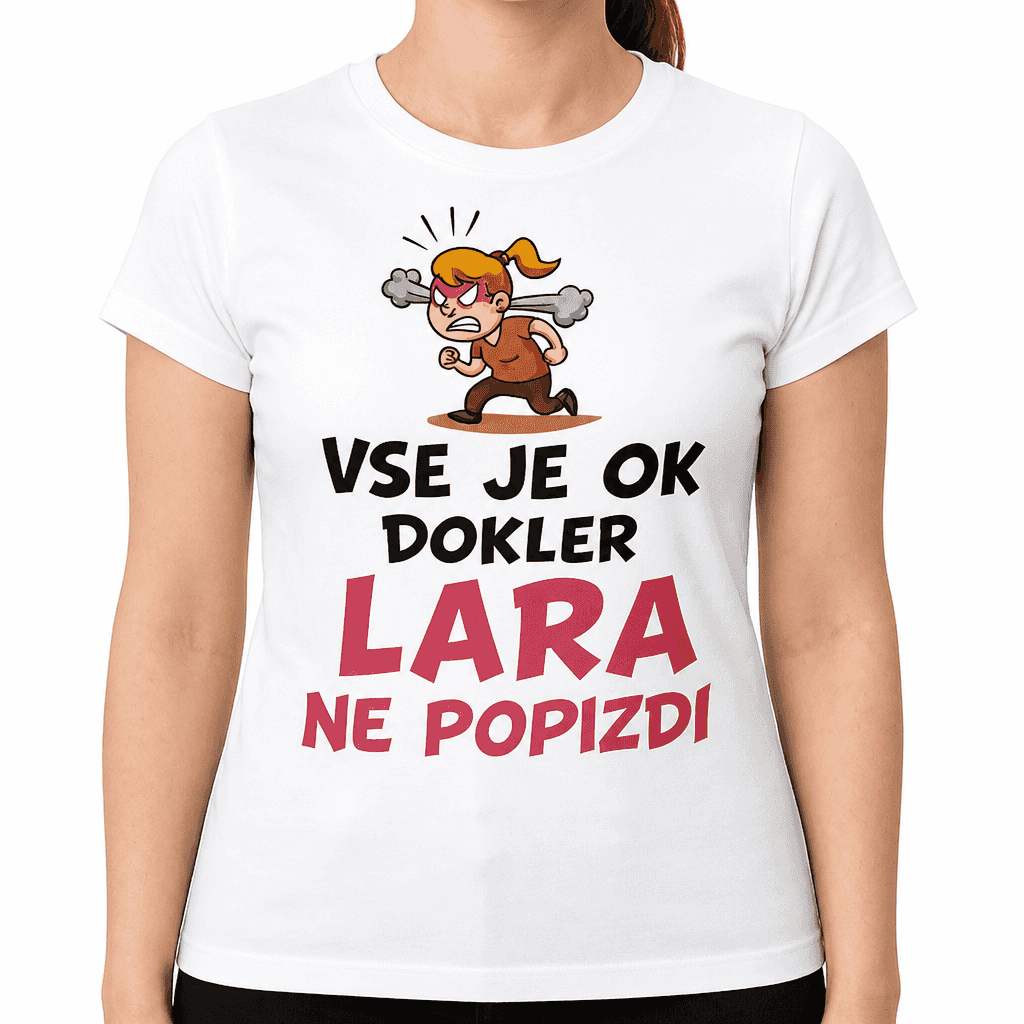 Smešna majica 'VSE JE OK DOKLER LARA NE POPIZDI'