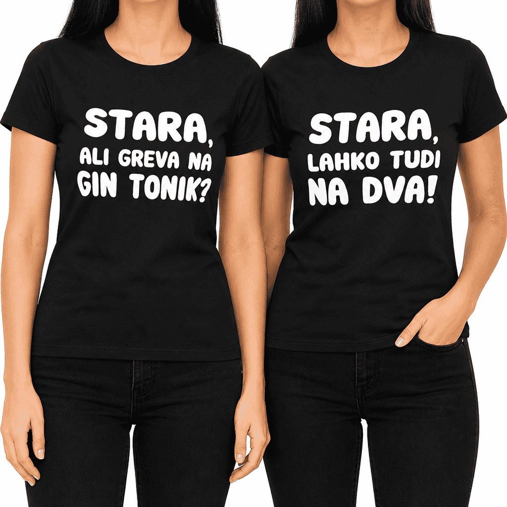 Smešni majici (komplet): A greva na gin tonik?