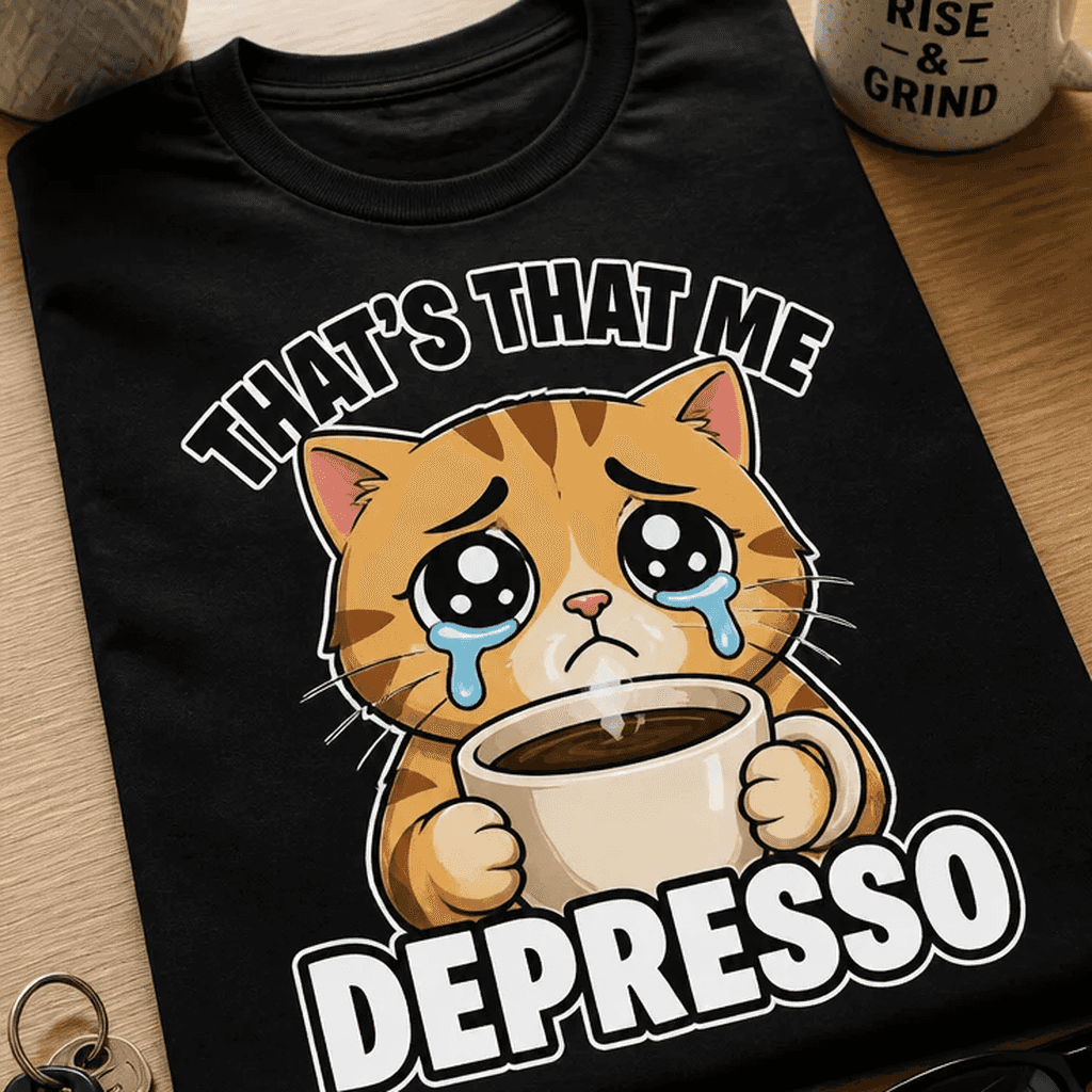 Majica za ljubitelje črnega humorja that's that me depresso