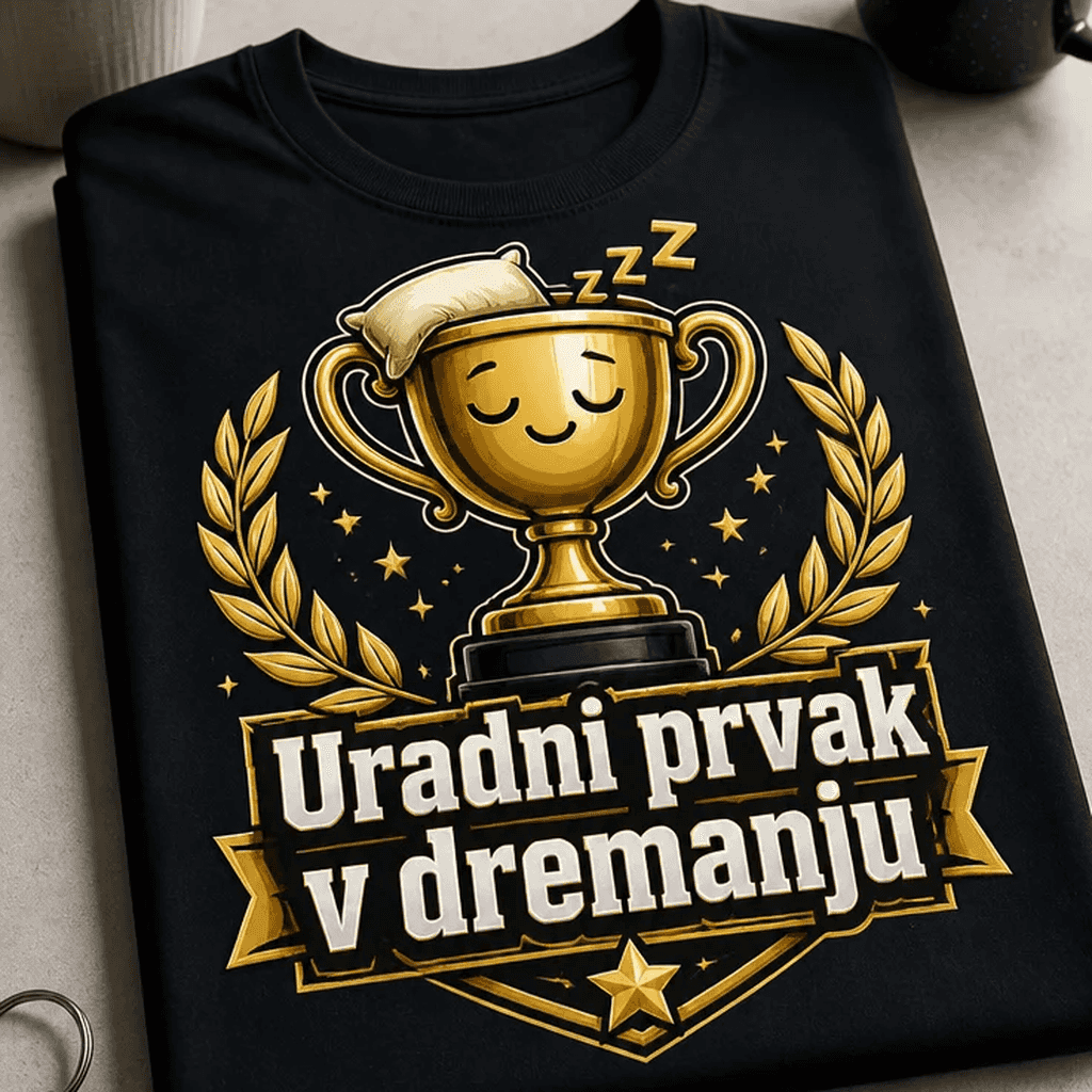 Majica z napisom Uradni prvak v dremanju