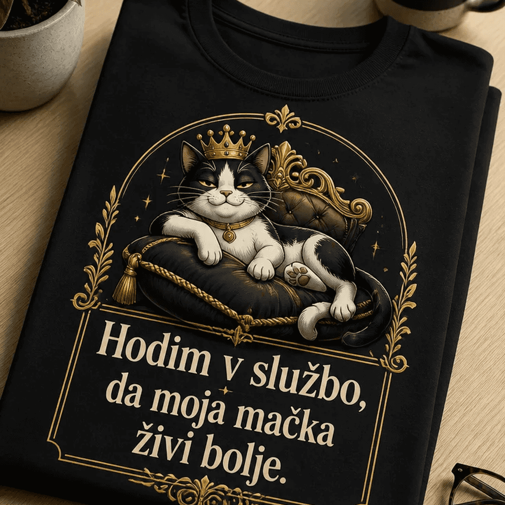 Majica hodim v službo, da mačka živi bolje