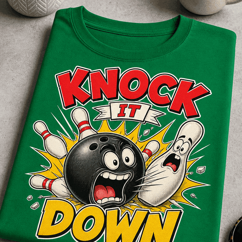 Majica za ljubitelje bowlinga - KNOCK IT DOWN