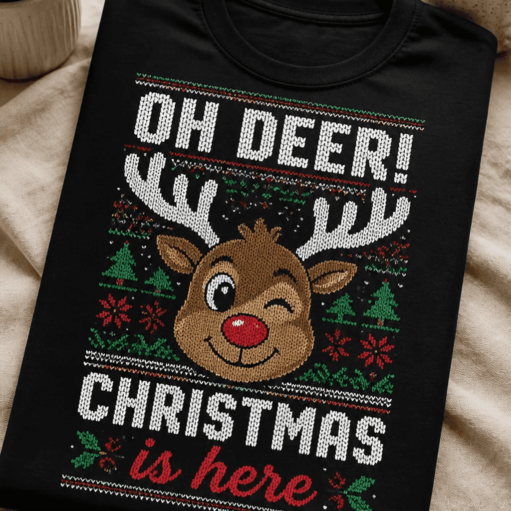 Majica za ljubitelje božičnega humorja oh deer! christmas