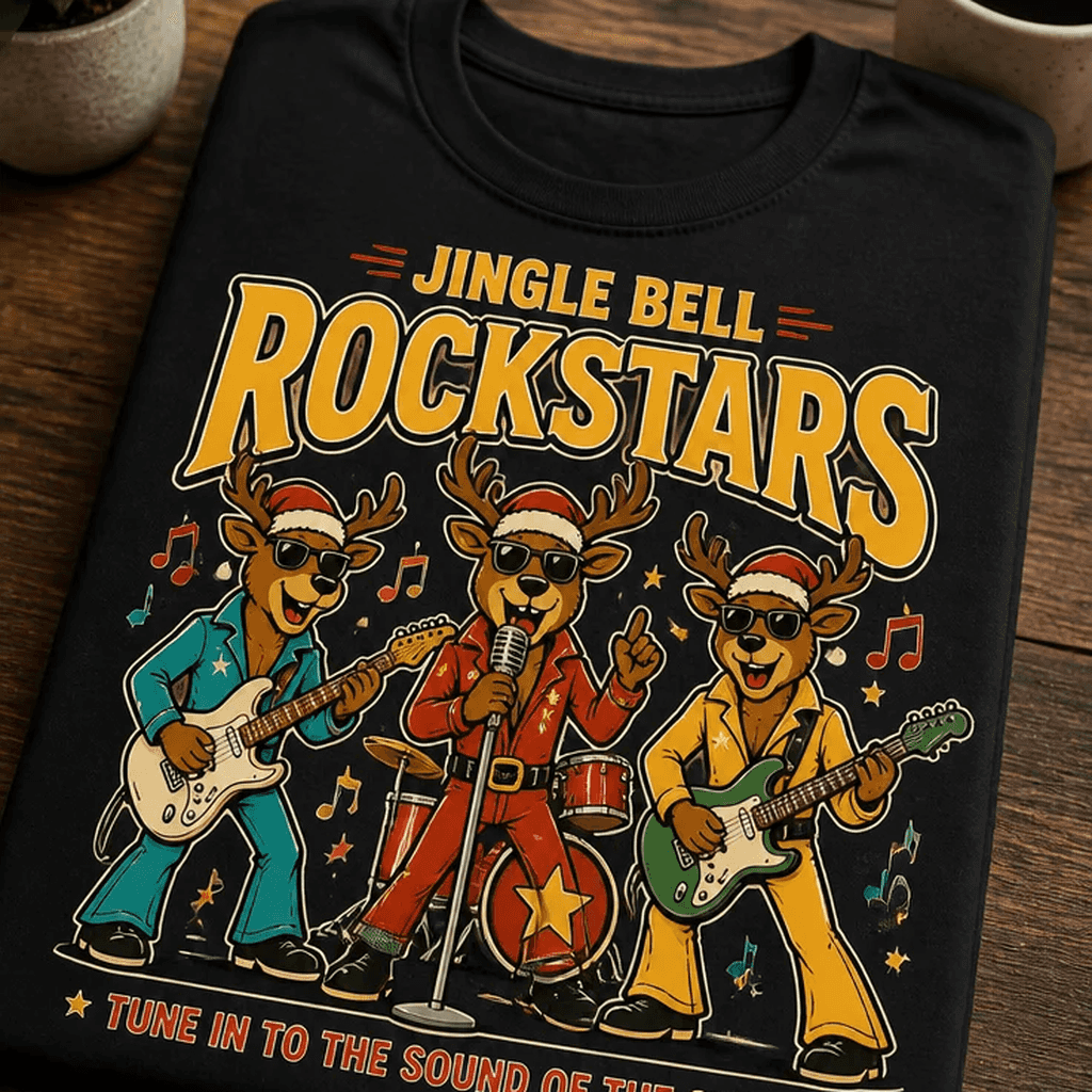 Majica za ljubitelje božične zabave - Jingle Bell Rockstars