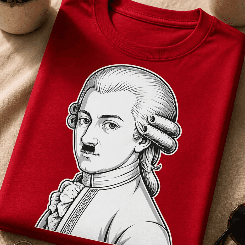 Majica za ljubitelje črnega humorja - Mozart s brčicami