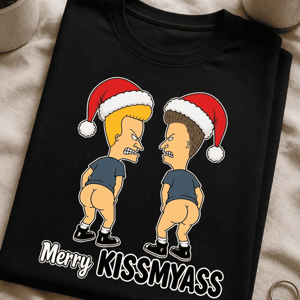 Majica za ljubitelje črnega humorja - Merry KISSMYASS