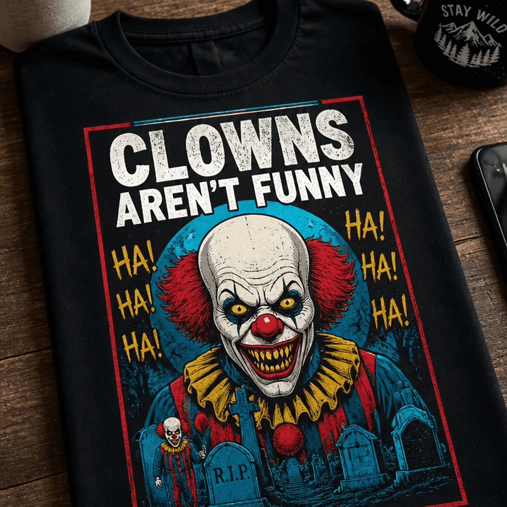 Majica za ljubitelje grozljivk - CLOWNS AREN'T FUNNY