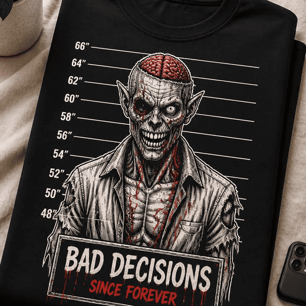 Majica za ljubitelje grozljivk - zombi mugshot