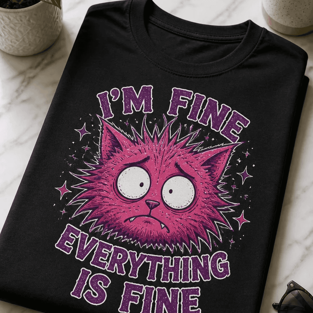 Majica za ljubitelje mačk - I'M FINE EVERYTHING IS FINE