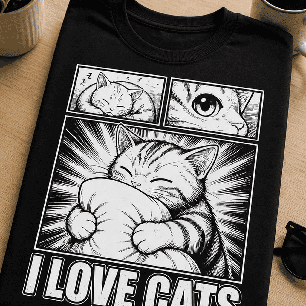 Majica za ljubitelje mačk - I LOVE CATS