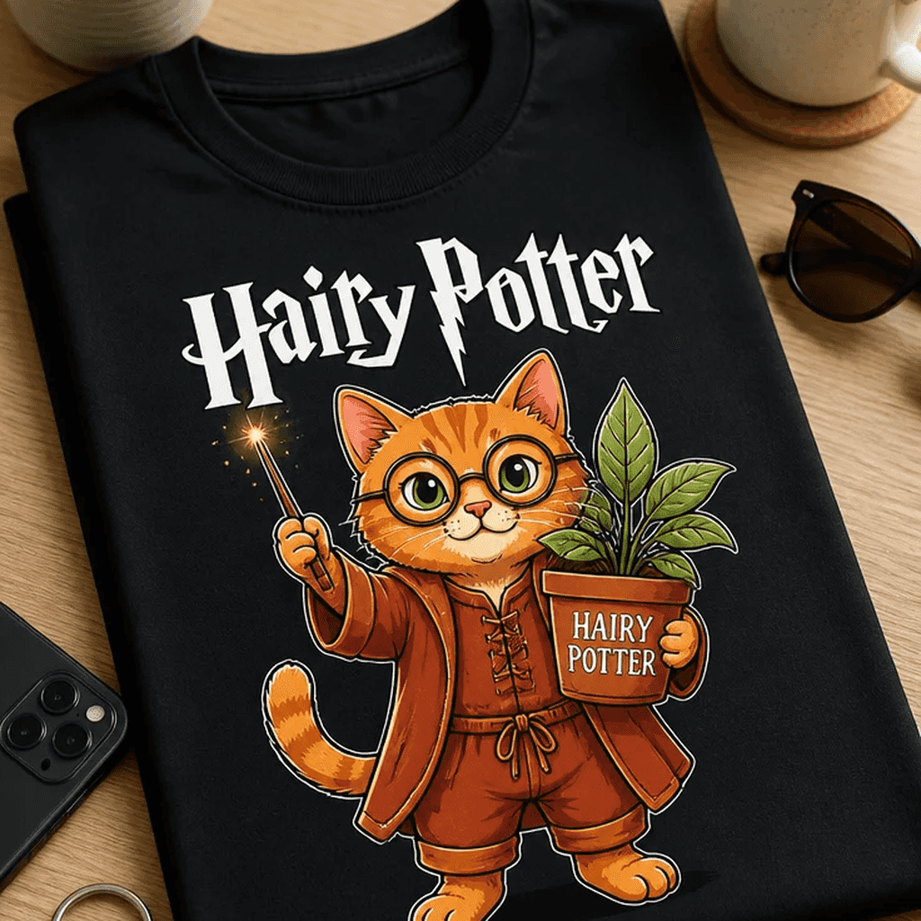 Majica za ljubitelje mačk in parodij - Hairy Potter
