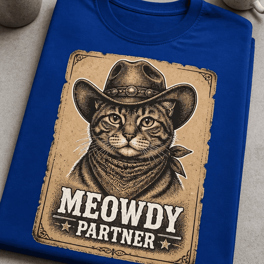 Majica za ljubitelje mačk - MEOWDY PARTNER