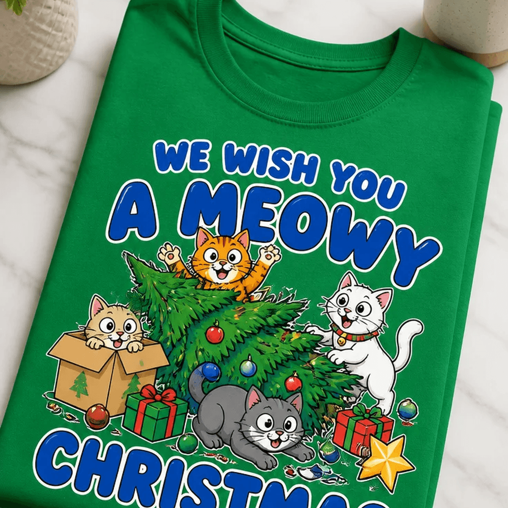 Majica za ljubitelje mačk - WE WISH YOU A MEOWY CHRISTMAS