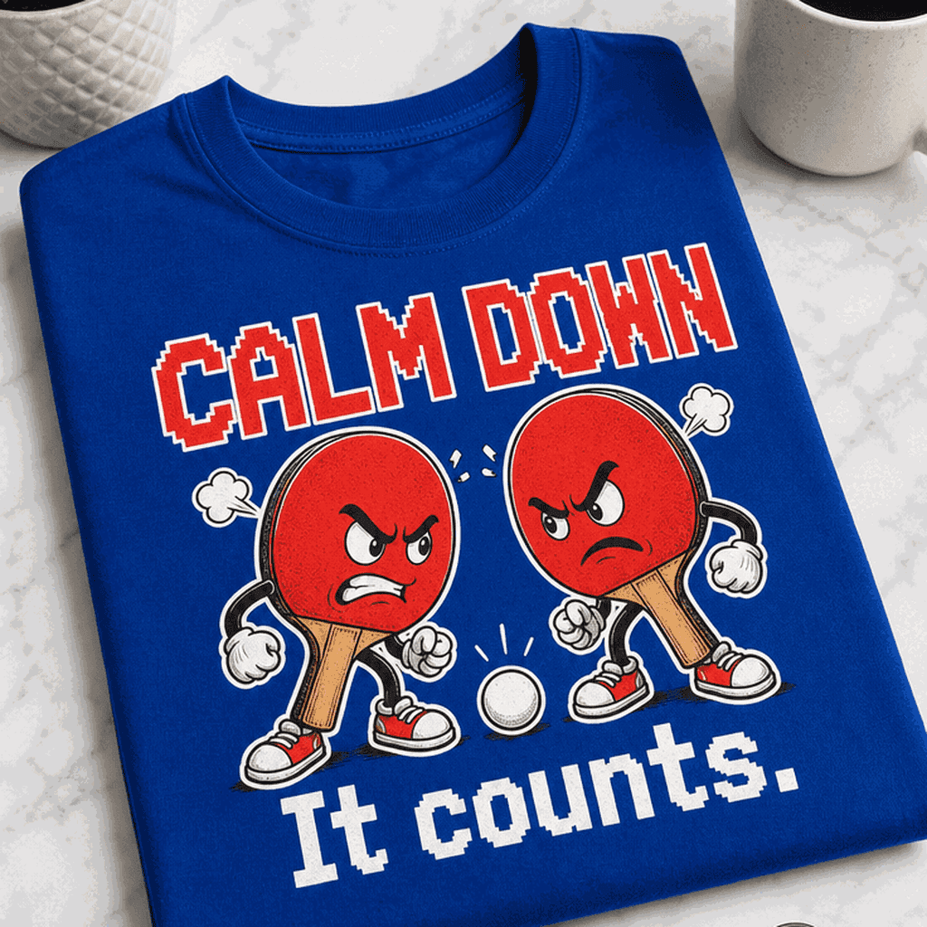 Majica za ljubitelje namiznega tenisa - CALM DOWN It counts.