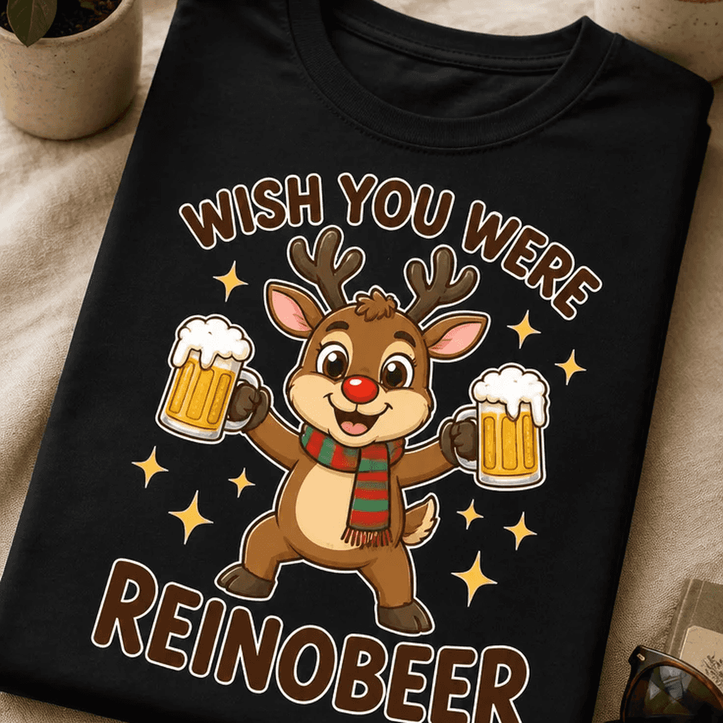 Majica za ljubitelje piva - WISH YOU WERE REINOBEER