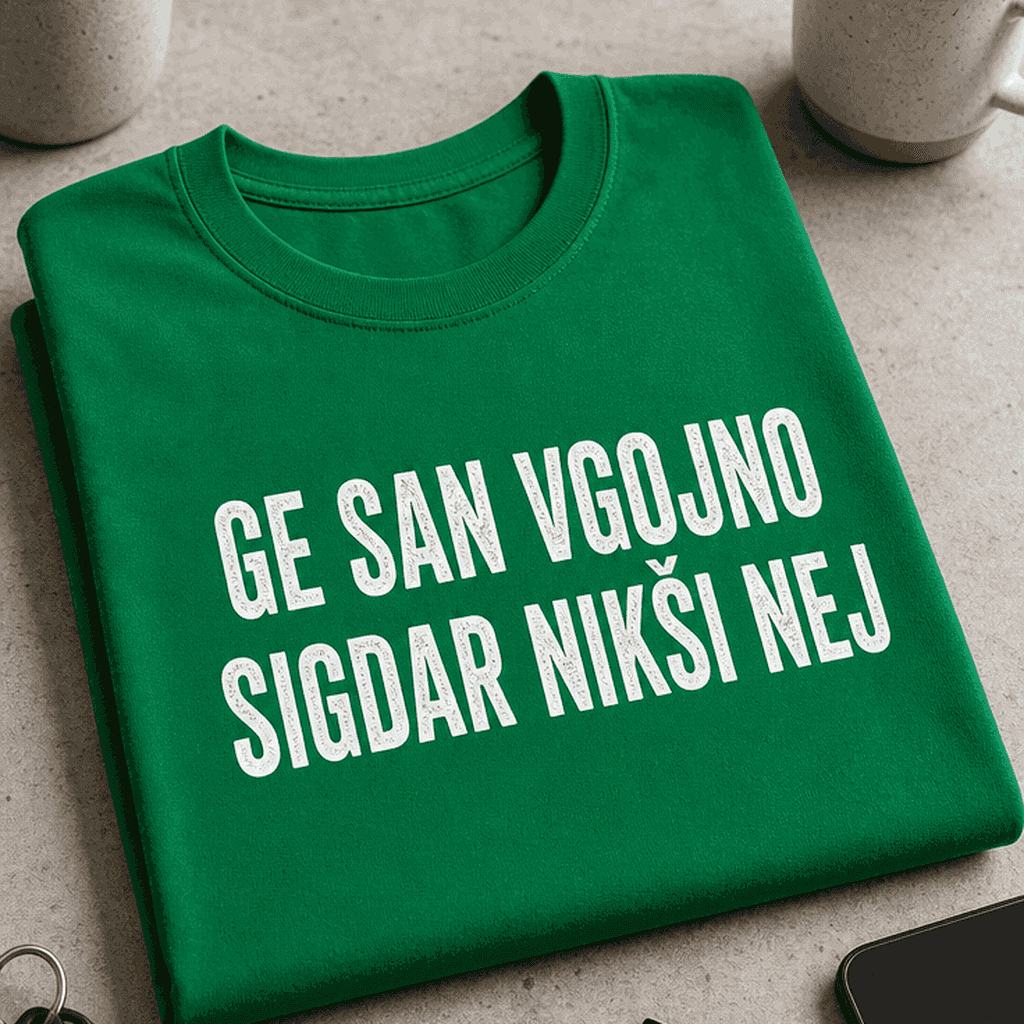 Majica ge san vgojno sigdar nikši nej