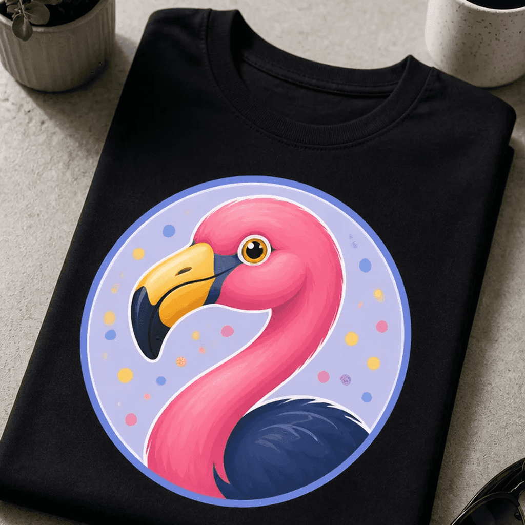 Majica za ljubitelje prikupnih motivov - flamingo portret