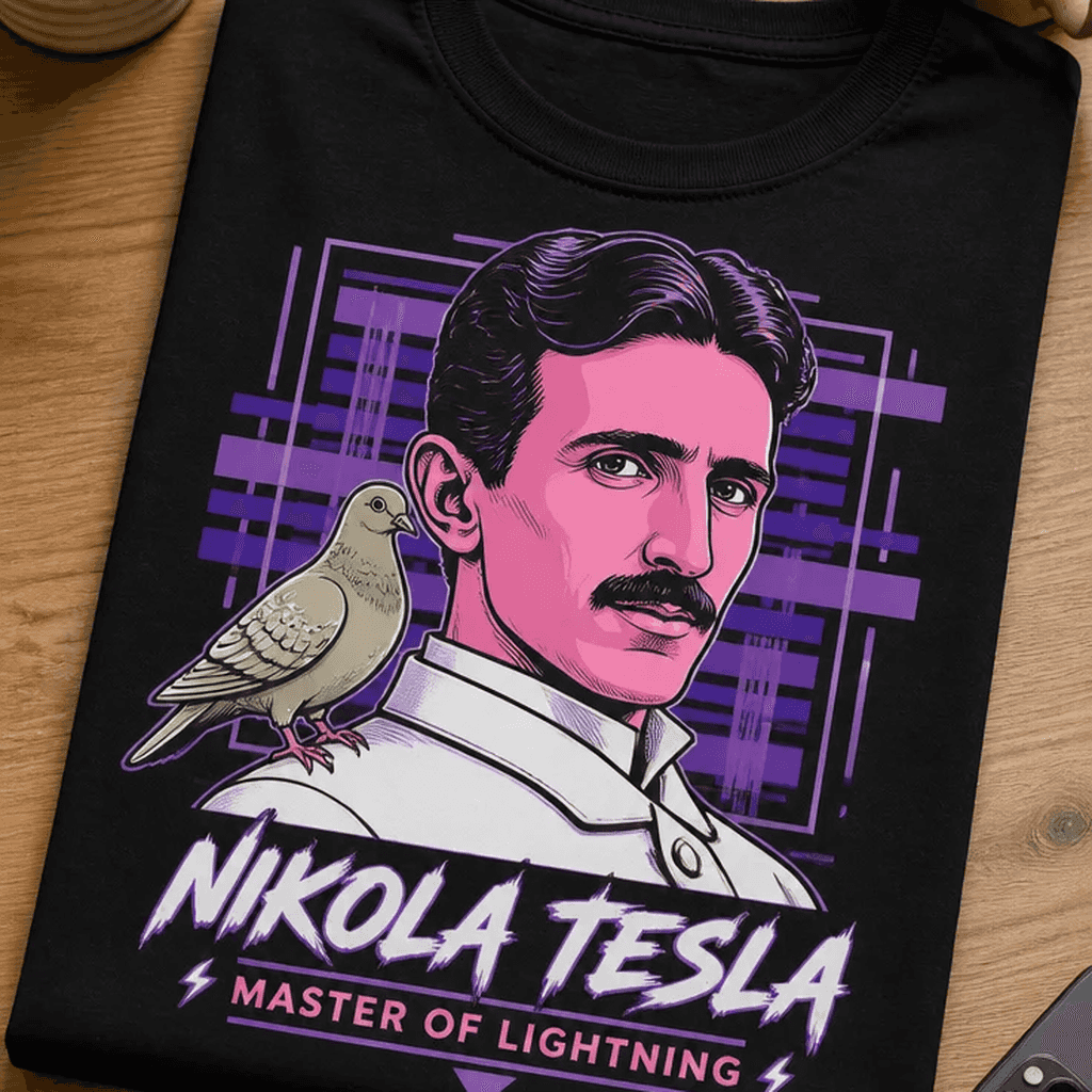 Majica za ljubitelje znanosti - Tesla z golobom