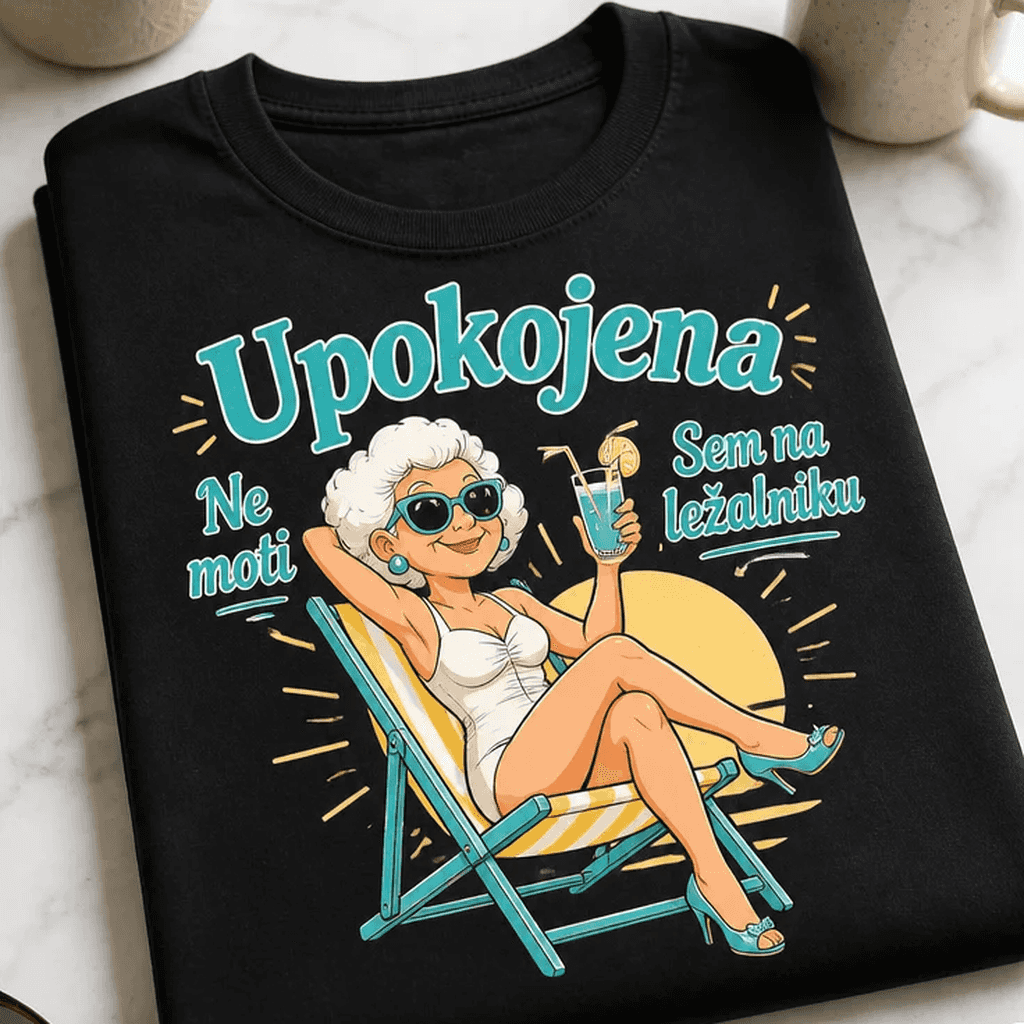 Majica za upokojenko - Upokojena Ne moti Sem na ležalniku