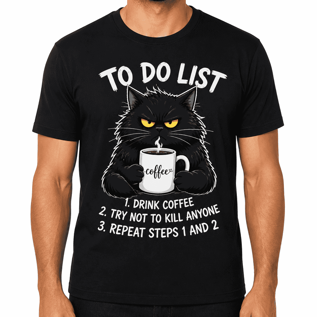 Majica to do list: 1. kava 2. ne ubij nikogar 3. ponovi