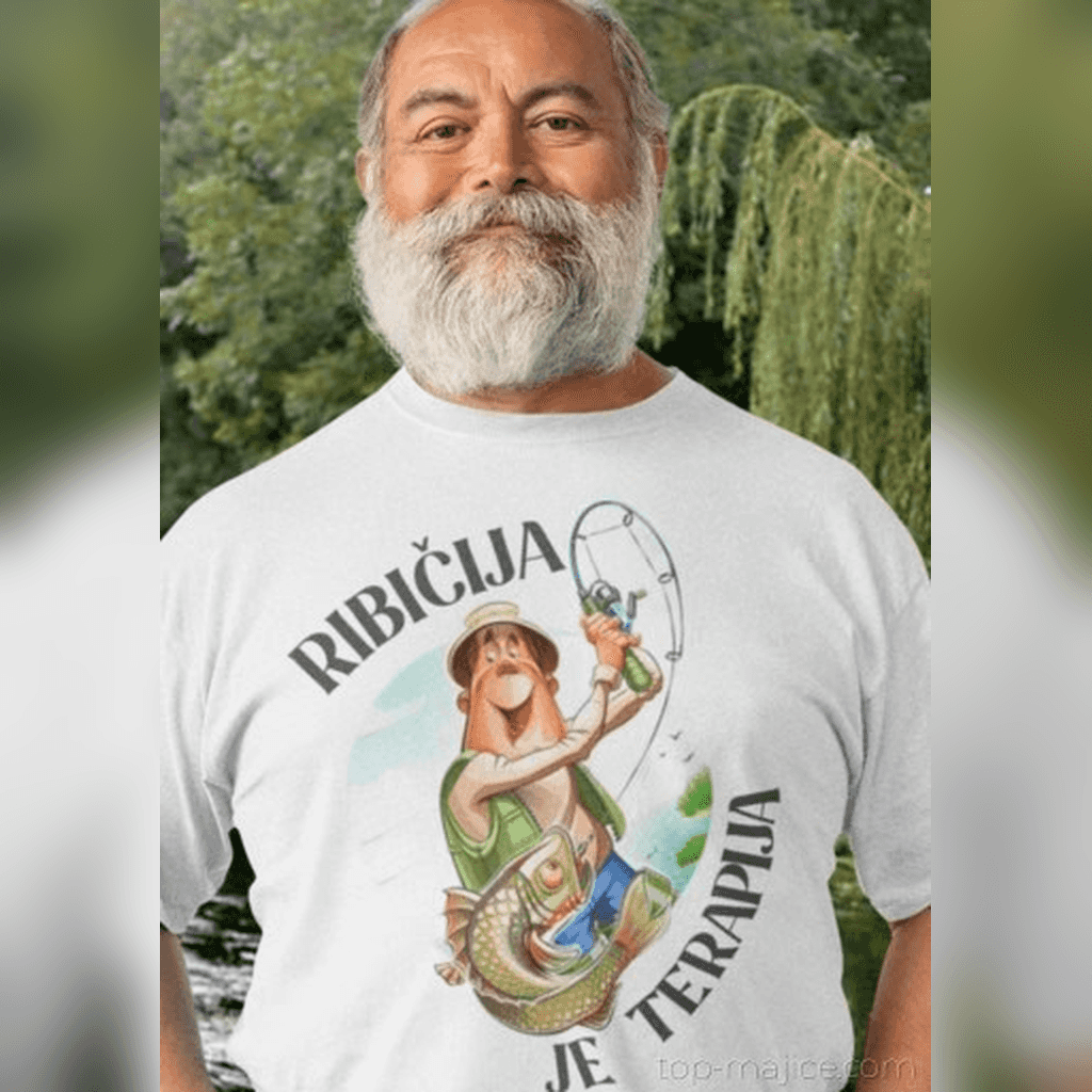 Smešna majica RIBIČIJA JE TERAPIJA (barvna)