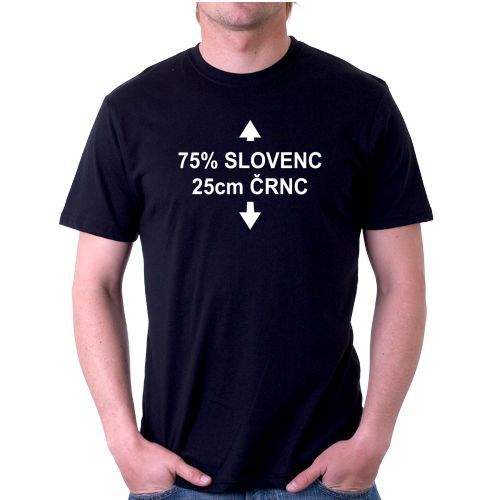 Smešna majica 75 procentov slovenc 25 cm črnc
