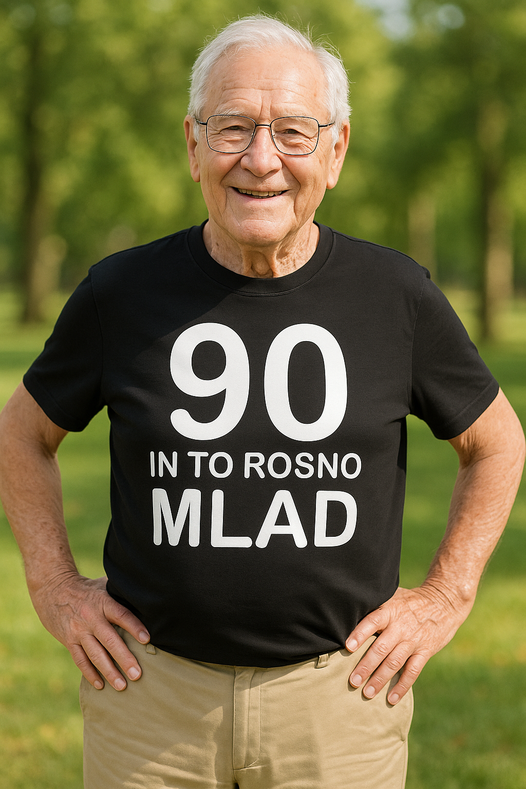 Smešna majica 90 in to rosno mlad