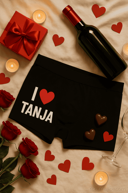 Moške boxer hlače I love – ime po želji