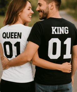 Majica (komplet) KING QUEEN – dvobarvni
