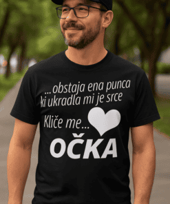Črna majica Obstaja ena punca – kliče me očka