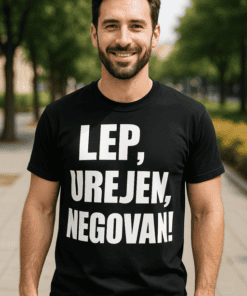 Majica z napisom LEP, UREJEN, NEGOVAN!