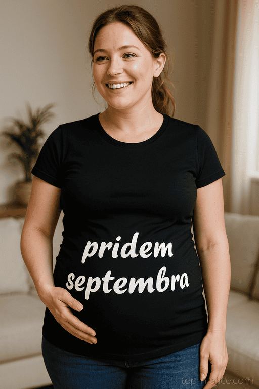 Majica za nosečnice pridem septembra