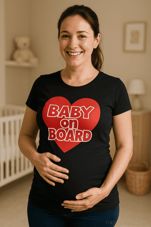 Majica za nosečnice BABY on BOARD srce