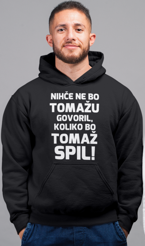 Zabavni pulover s kapuco: nihče mi ne bo govoril, koliko lahko spijem