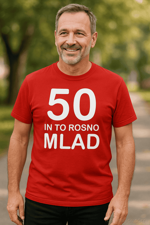 Smešna majica 50 in to rosno mlad