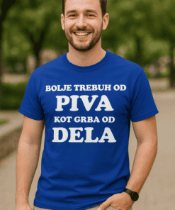 Smešna majica: BOLJE TREBUH OD PIVA KOT GRBA OD DELA