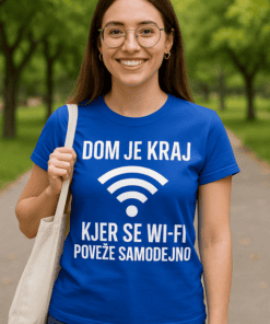 Smešna majica dom je kjer je wifi