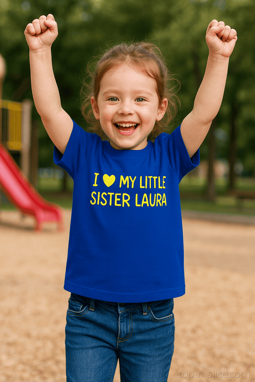 Smešna otroška majica I love my little sister (ime po želji)