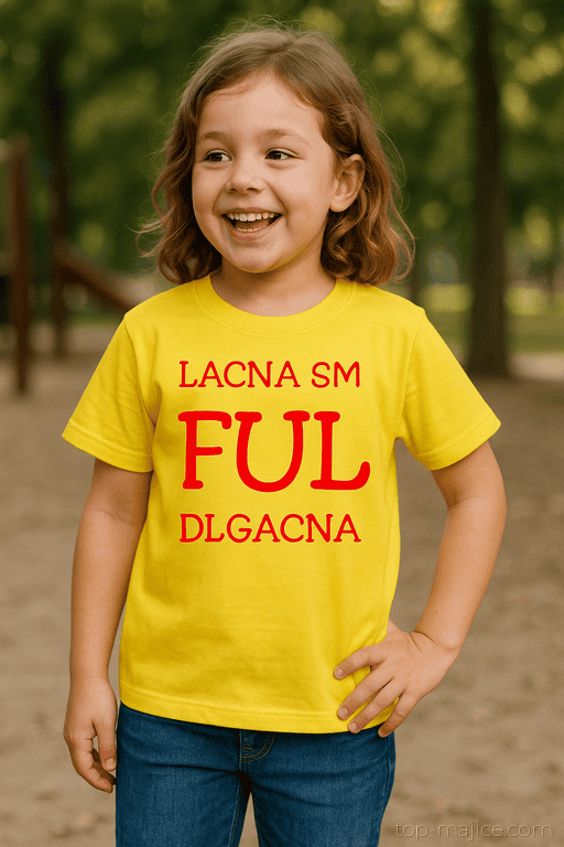 Smešna otroška majica lacna sm ful dlgacna