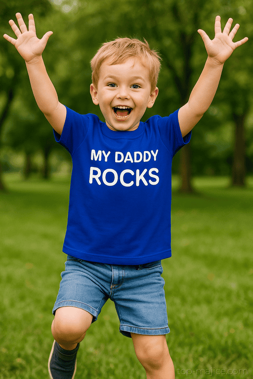 Smešna otroška majica MY DADDY ROCKS