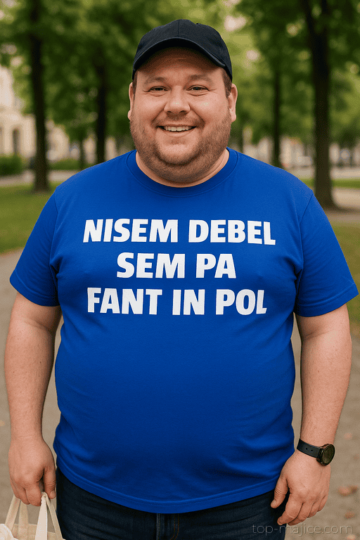Smešna majica nisem debel sem pa fant in pol