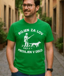 Smešna majica rojen za lov prisiljen v delo
