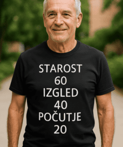 Smešna majica starost 60 izgled 40 počutje 20