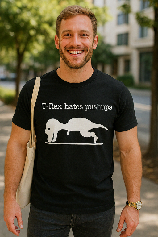 Smešna majica T-Rex hates pushups
